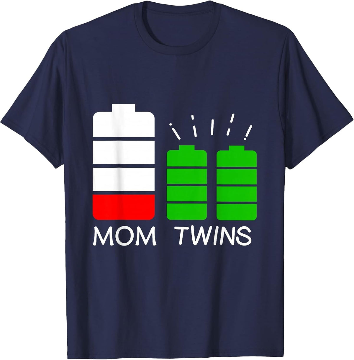 Funny Twins Mom Mother of Twins T-Shirt - Navy Blue