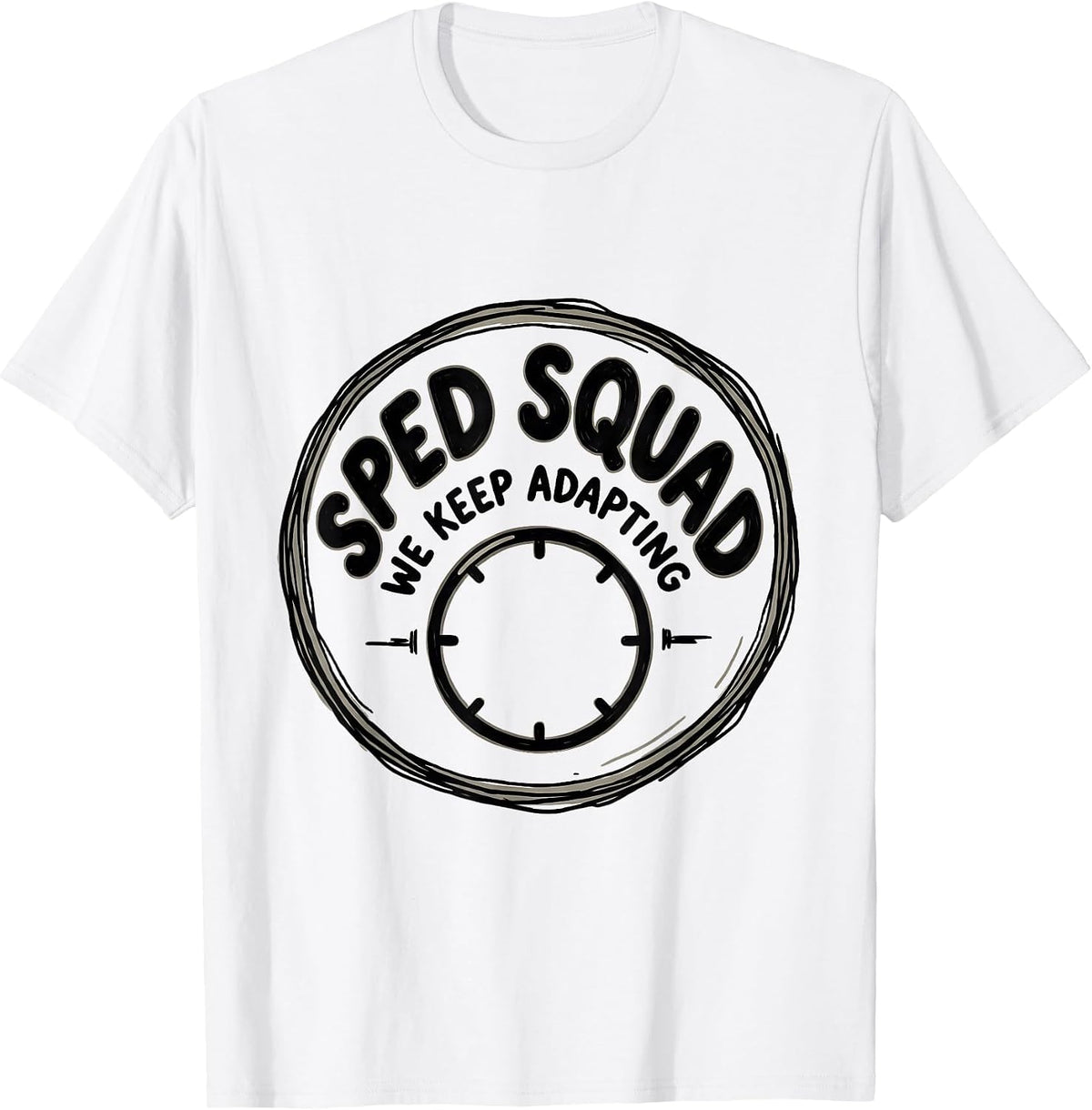 Men's SPED Squad We Keep Adapting Hand-Sketched Teacher T-Shirt - White