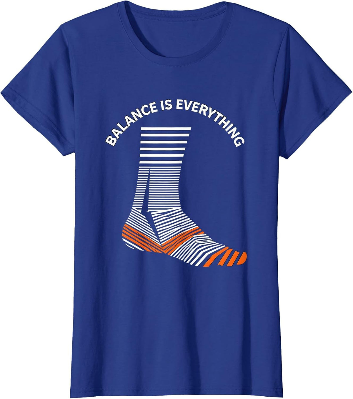 Women's Balance Is Everything Fall Prevention Design T-Shirt - Royal Blue