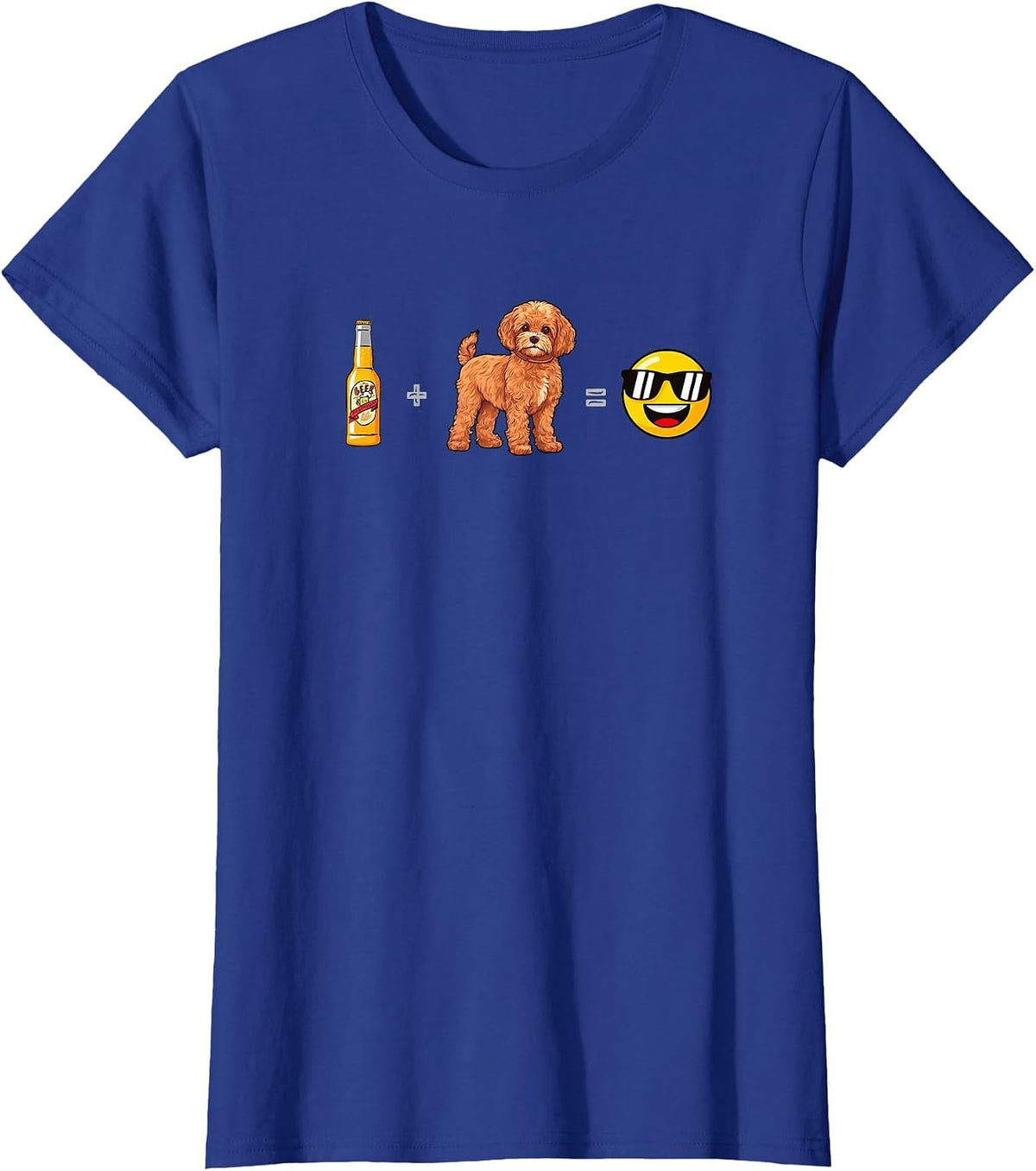Cavapoo + Beer Dog Dad Happy Men Pet Lover T-Shirt - Royal Blue