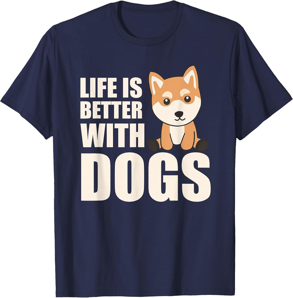 Life is Better with A Shiba Inu T-Shirt - Navy Blue