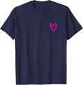 Heart Love Retro Vintage Tiny Pink Heart Valentine's Day T-Shirt - Navy Blue