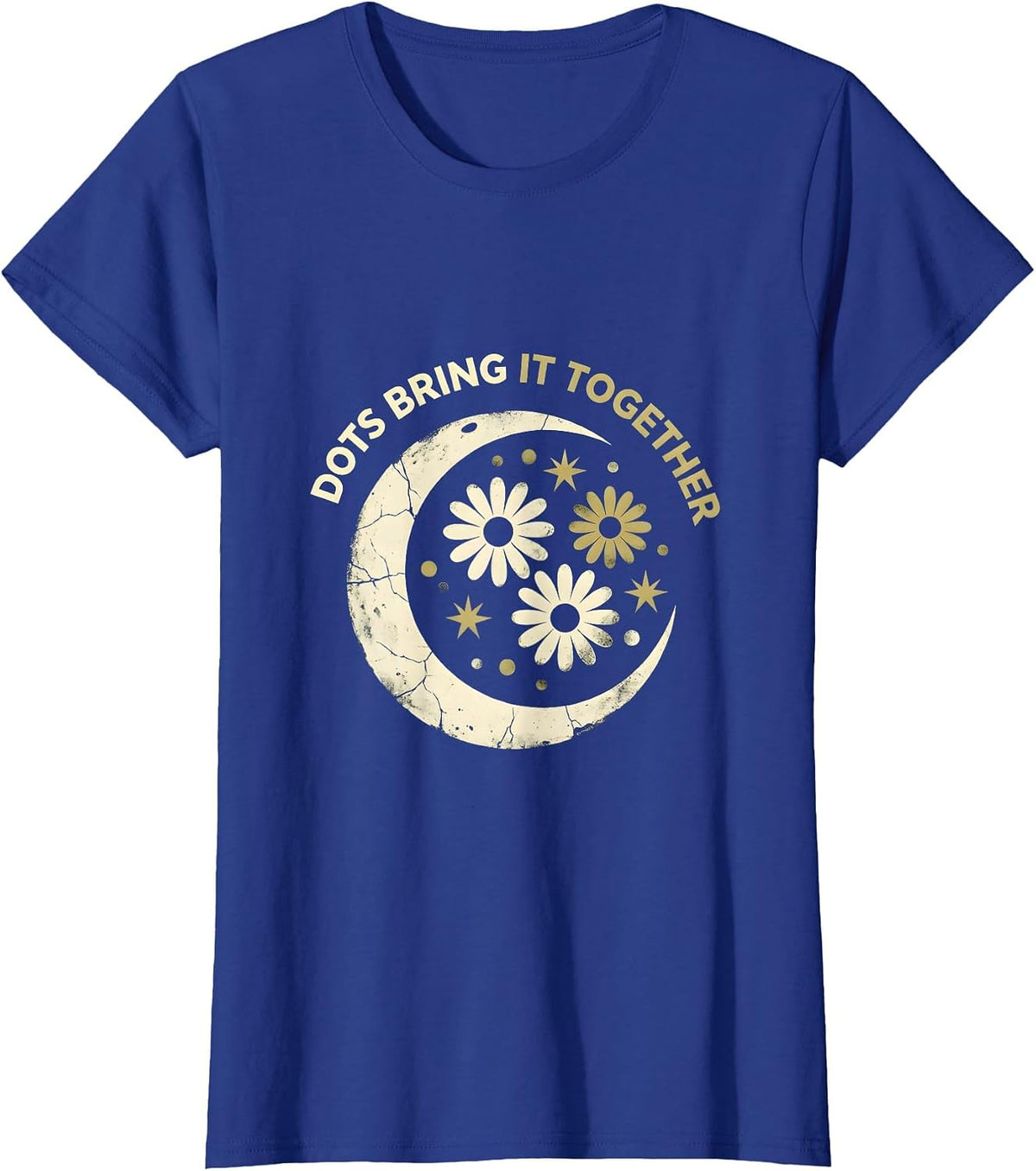 Women's Dots Bring It Together Graphic Design T-Shirt - Royal Blue