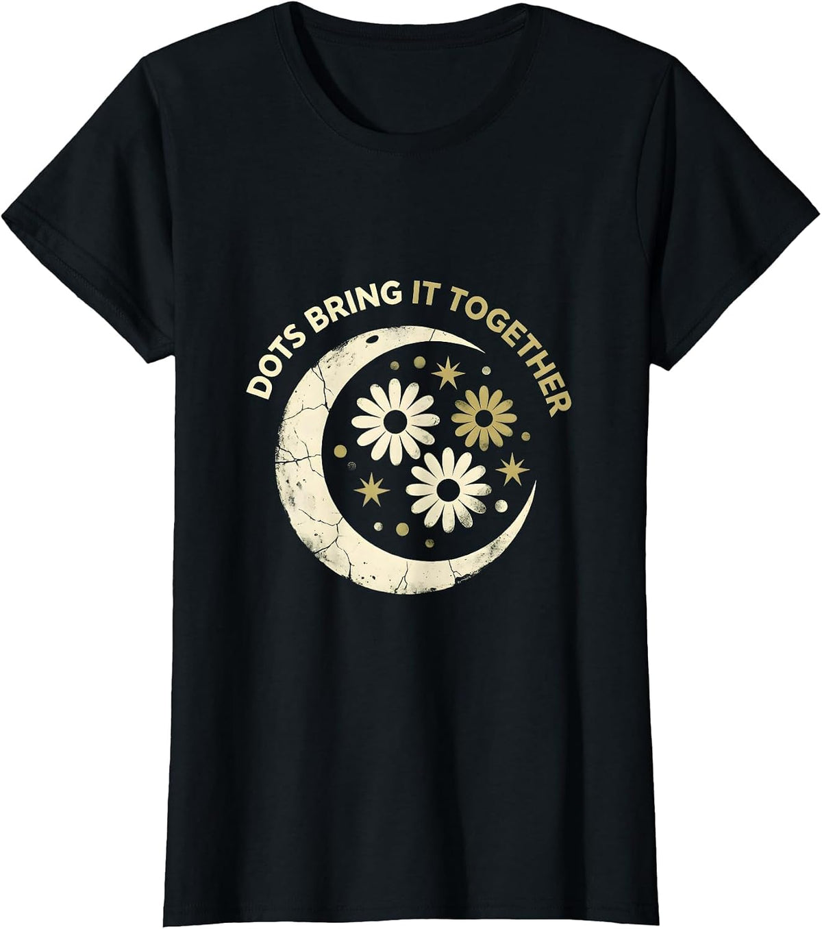Women's Dots Bring It Together Graphic Design T-Shirt - Black