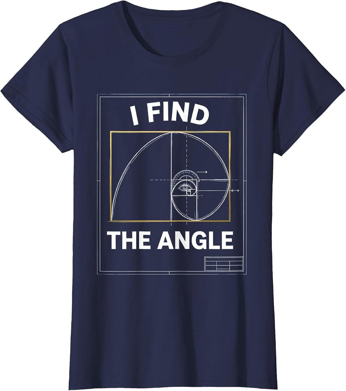 Women's I Find The Angle Technical Blueprint Math Teacher Sacred T-Shirt - Navy Blue