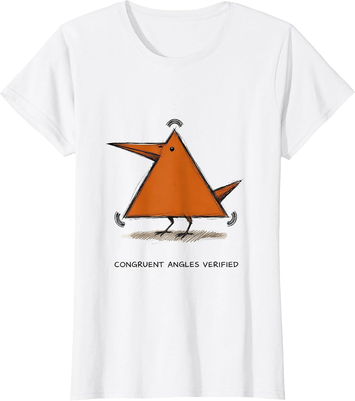 Congruent Angles Verified Funny Math Teacher Bird Pun T-Shirt - White
