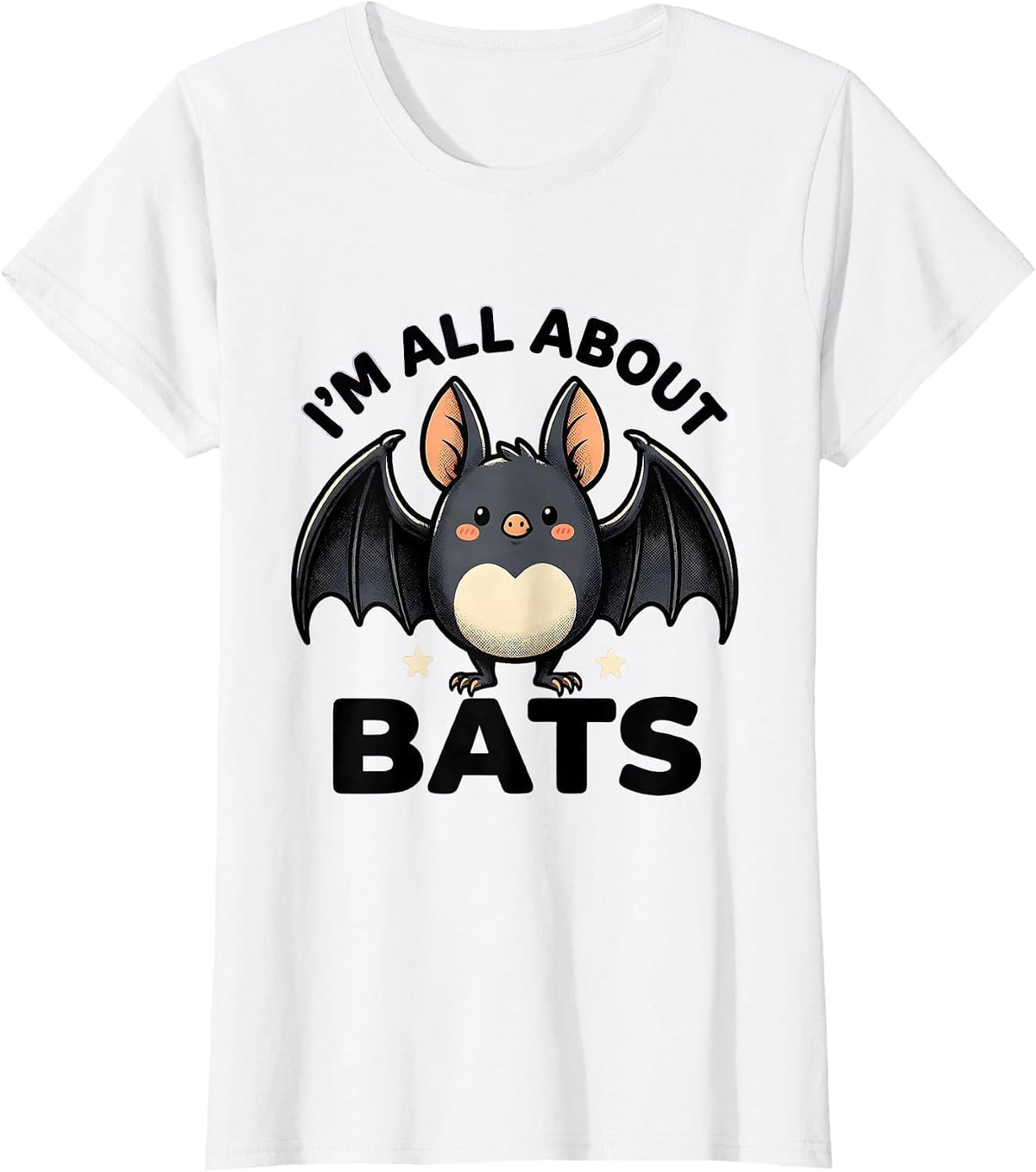 I'm All About Bats Cute Kawaii Bat Lover Wildlife T-Shirt - White