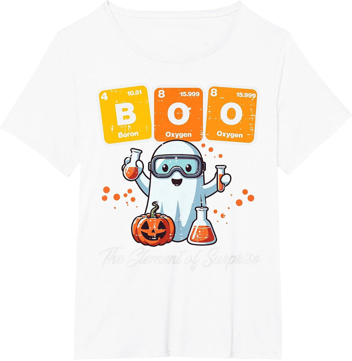Halloween Chemist Ghost Elements Surprise Costume Men Women T-Shirt - White