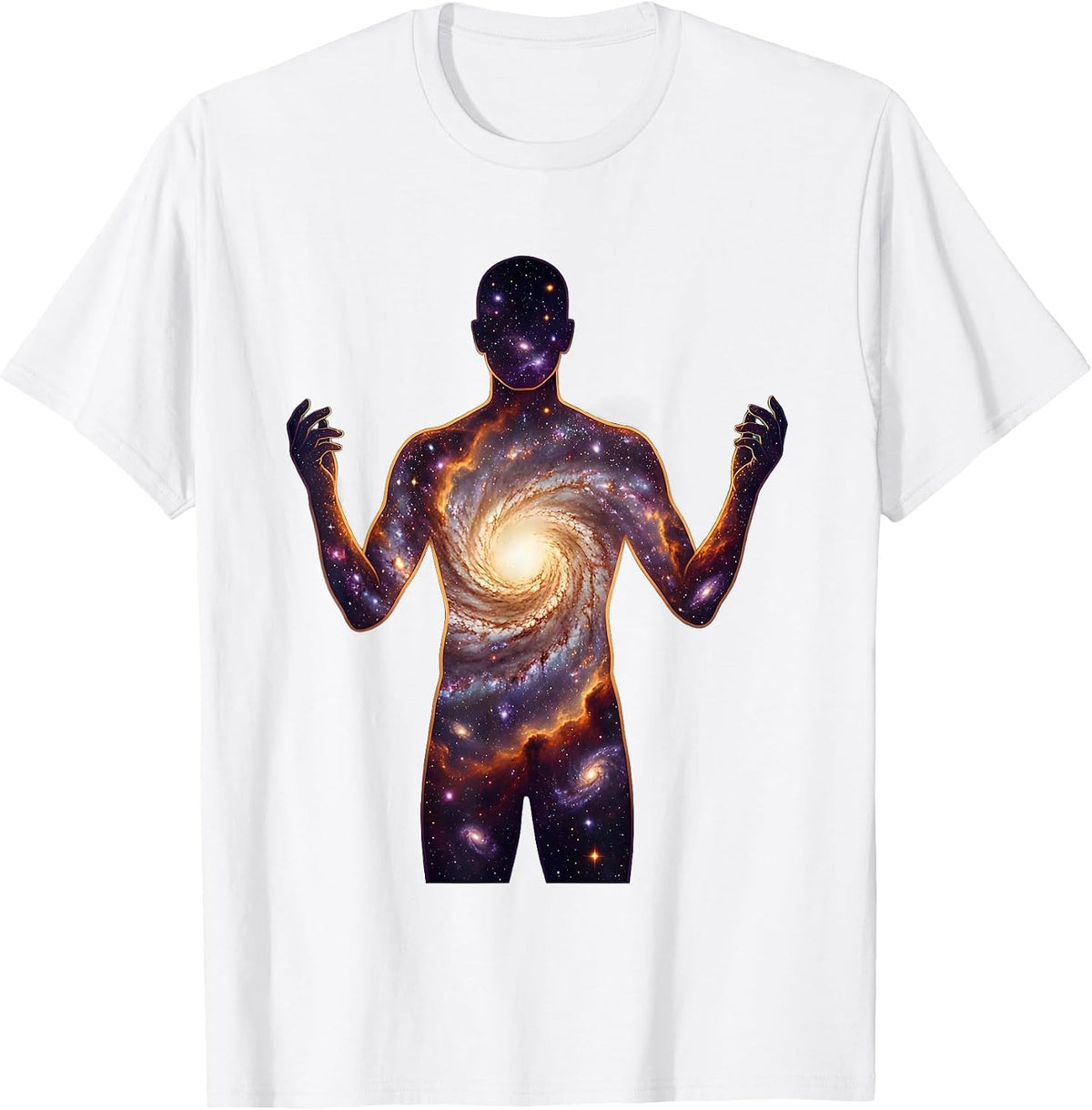 Men's Neurodiversity Galaxy Mind Human Silhouette T-Shirt - White