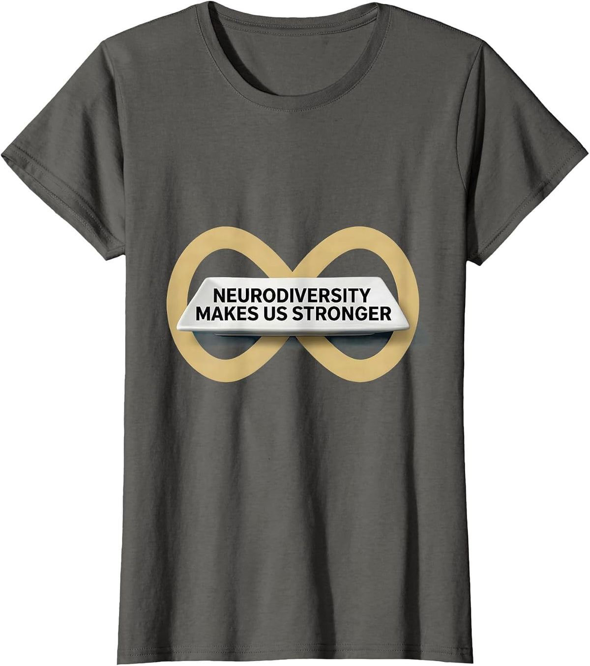 Women's Neurodiversity Makes Us Stronger Autism Awareness T-Shirt - Asphalt Grey