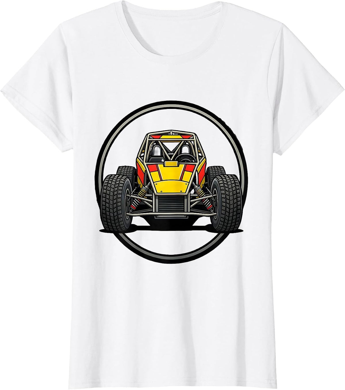 Women's Dirt Track Sprint Car Racing Enthusiast Patriotic Hobbyist T-Shirt - White