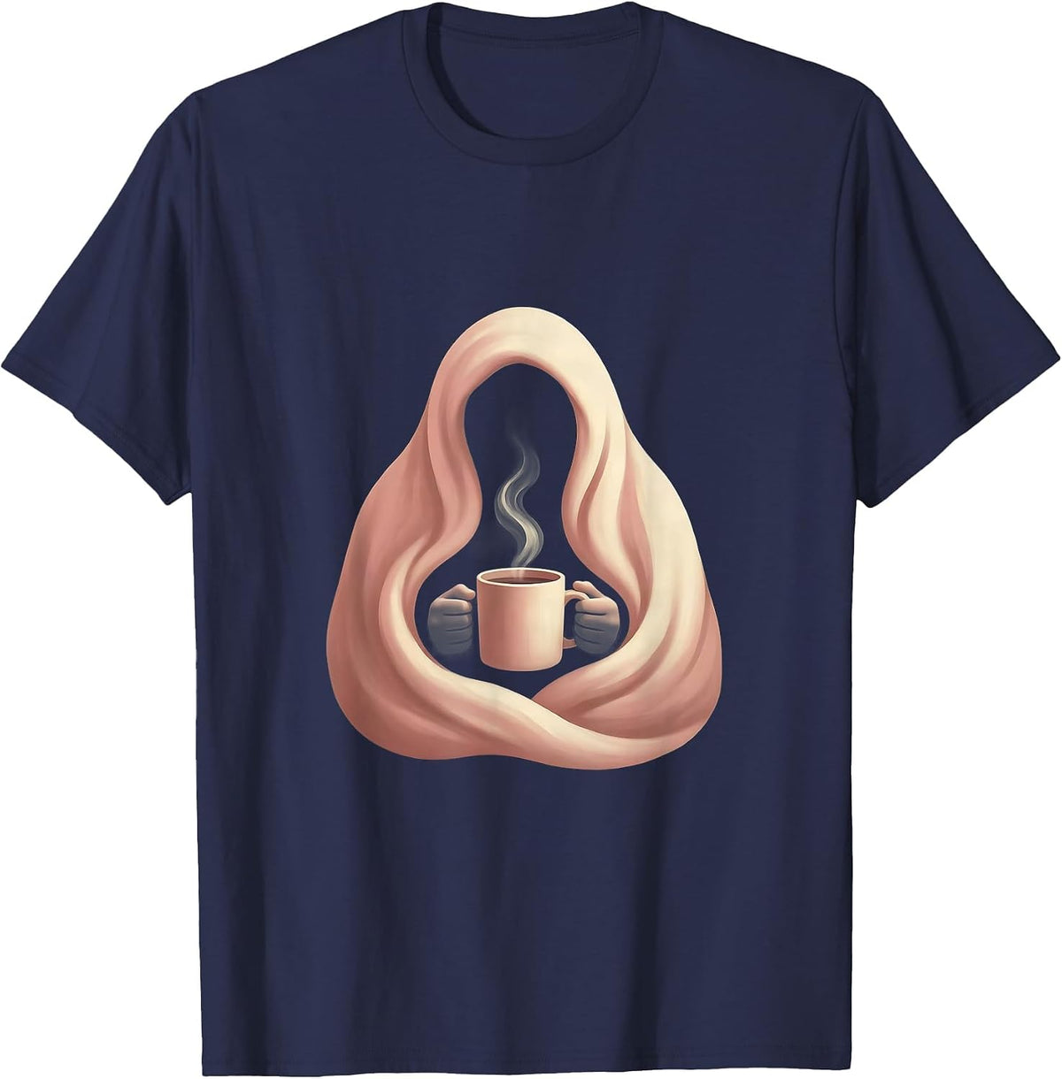 Cozy Blanket and Mug Mental Health Matters Design T-Shirt - Navy Blue