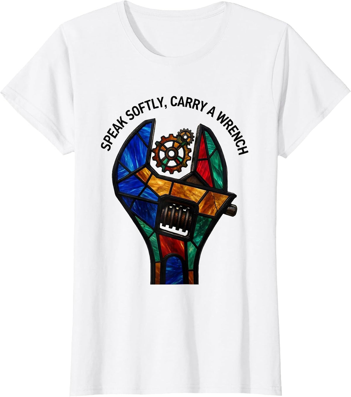 Speak Softly Carry A Wrench Mechanic Design T-Shirt - White