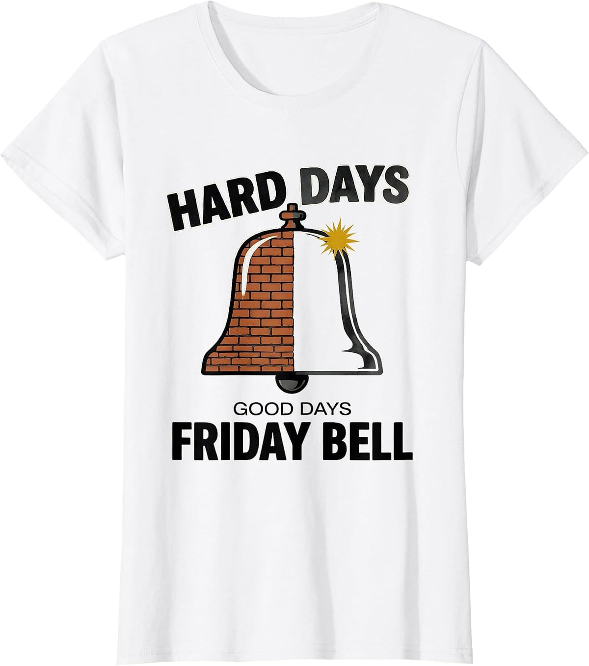 Women's Hard Days, Good Days, Friday Bell Midcentury Modern T-Shirt - White