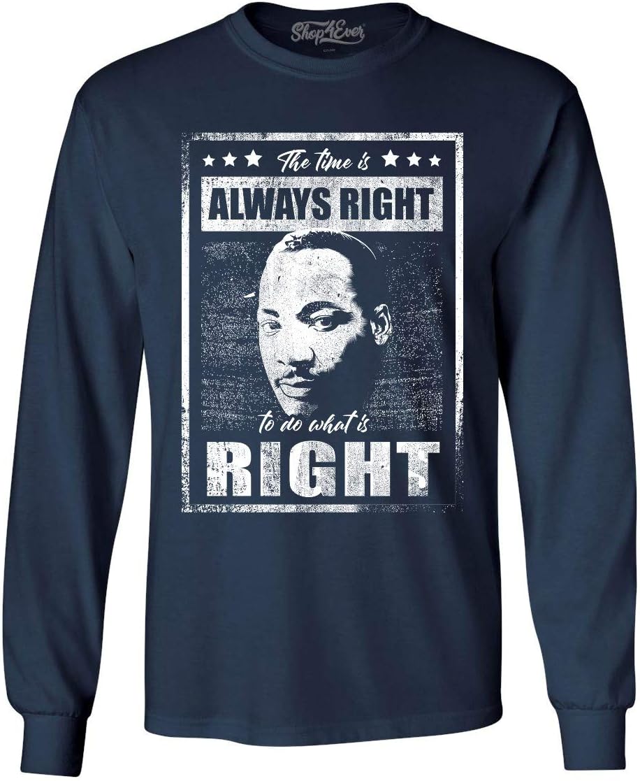 Martin Luther King Jr. Quote Men's Long Sleeve Shirt - Navy