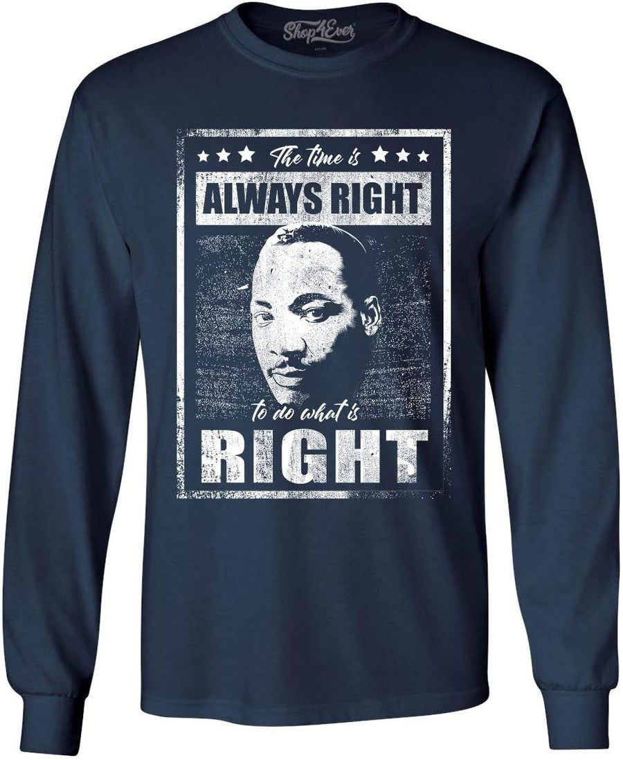 Martin Luther King Jr. Quote Men's Long Sleeve Shirt - Navy