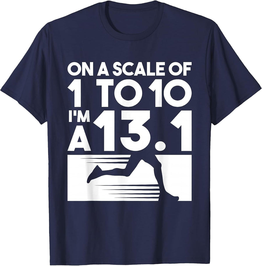 1 to 10 I'm A 13.1 Marathon Runners T-Shirt - Navy Blue