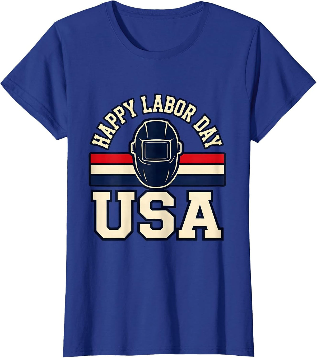 Women's Happy Labor Day USA Sports Patriotic Labor Day Gift T-Shirt - Royal Blue