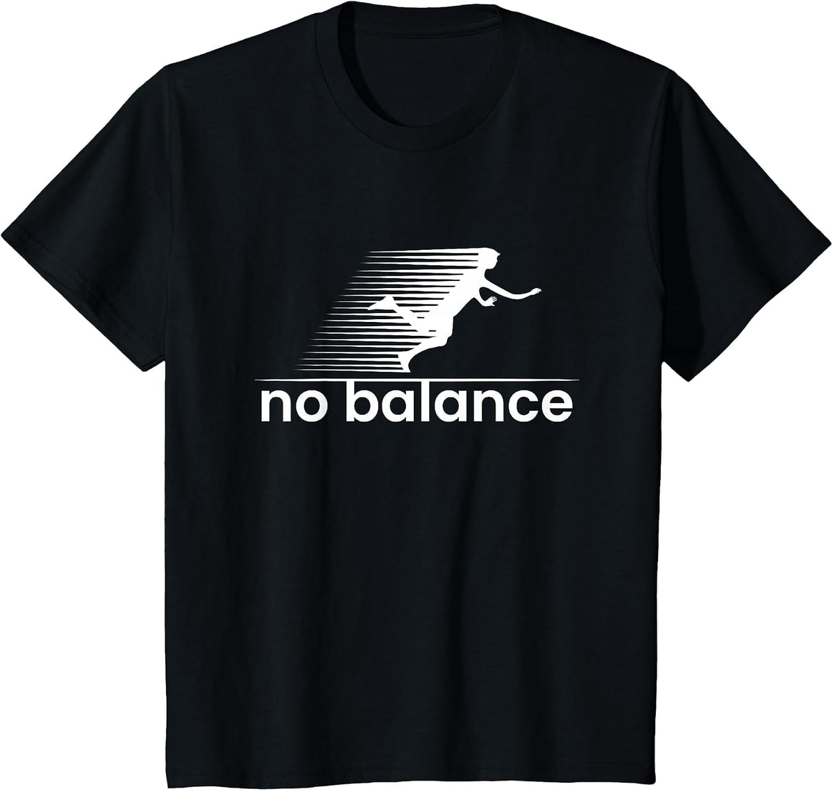 No Balance Funny Runner T-Shirt - Black