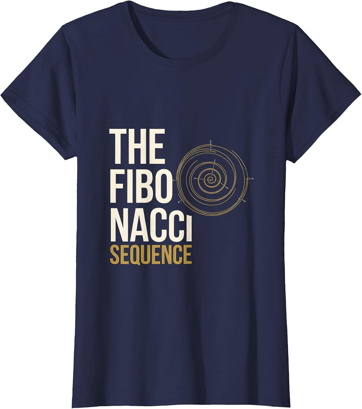 Women's The Fibonacci Sequence Sacred Geometry Math Enthusiast T-Shirt - Navy Blue