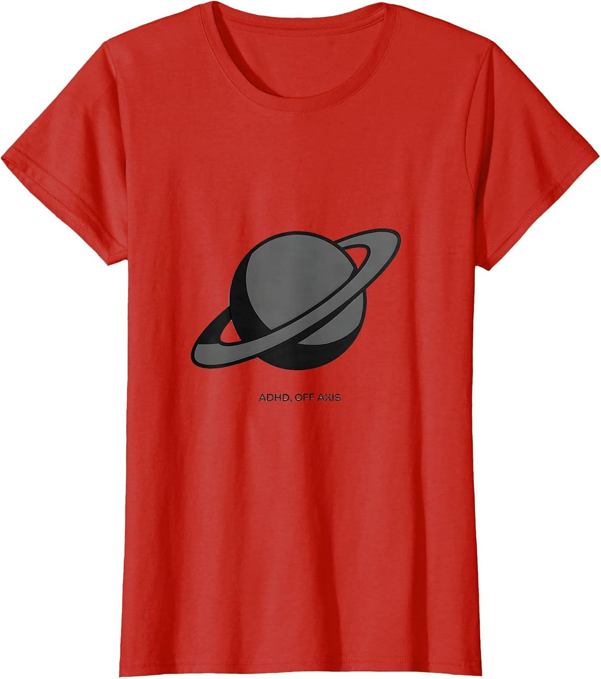 Women's ADHD Off Axis Monochromatic Neurodiversity Awareness T-Shirt - Red