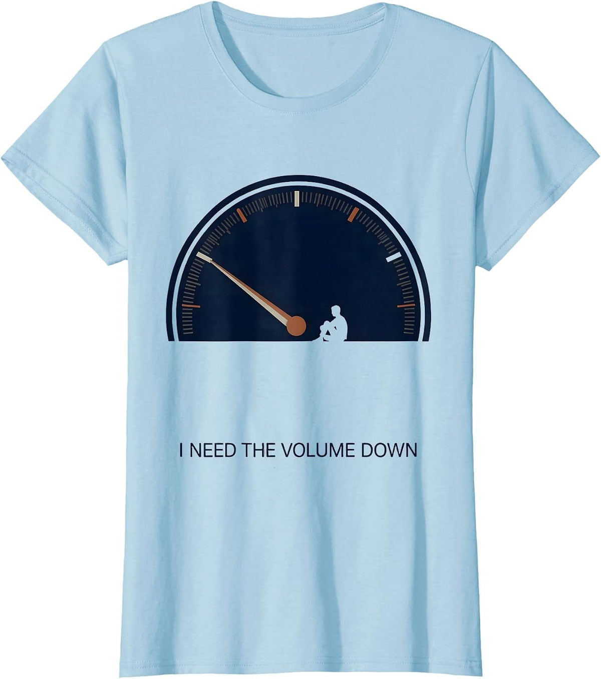 I Need The Volume Down Funny Neurodiversity Autism T-Shirt - Baby Blue