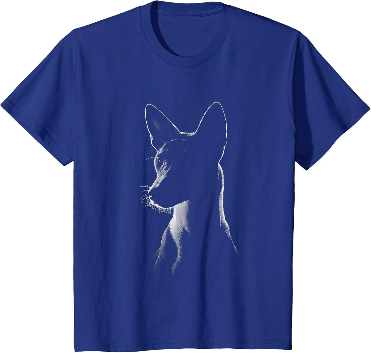 Basenji Dog Face Art Design T-Shirt - Royal Blue