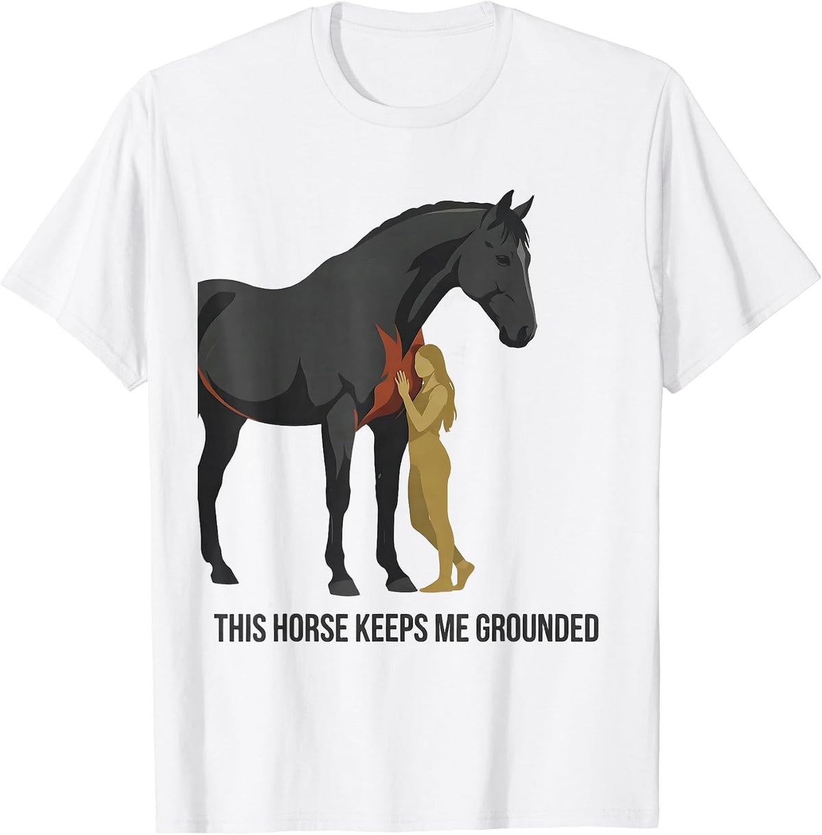 Men's This Horse Keeps Me Grounded Funny Horse Lover Gift T-Shirt - White