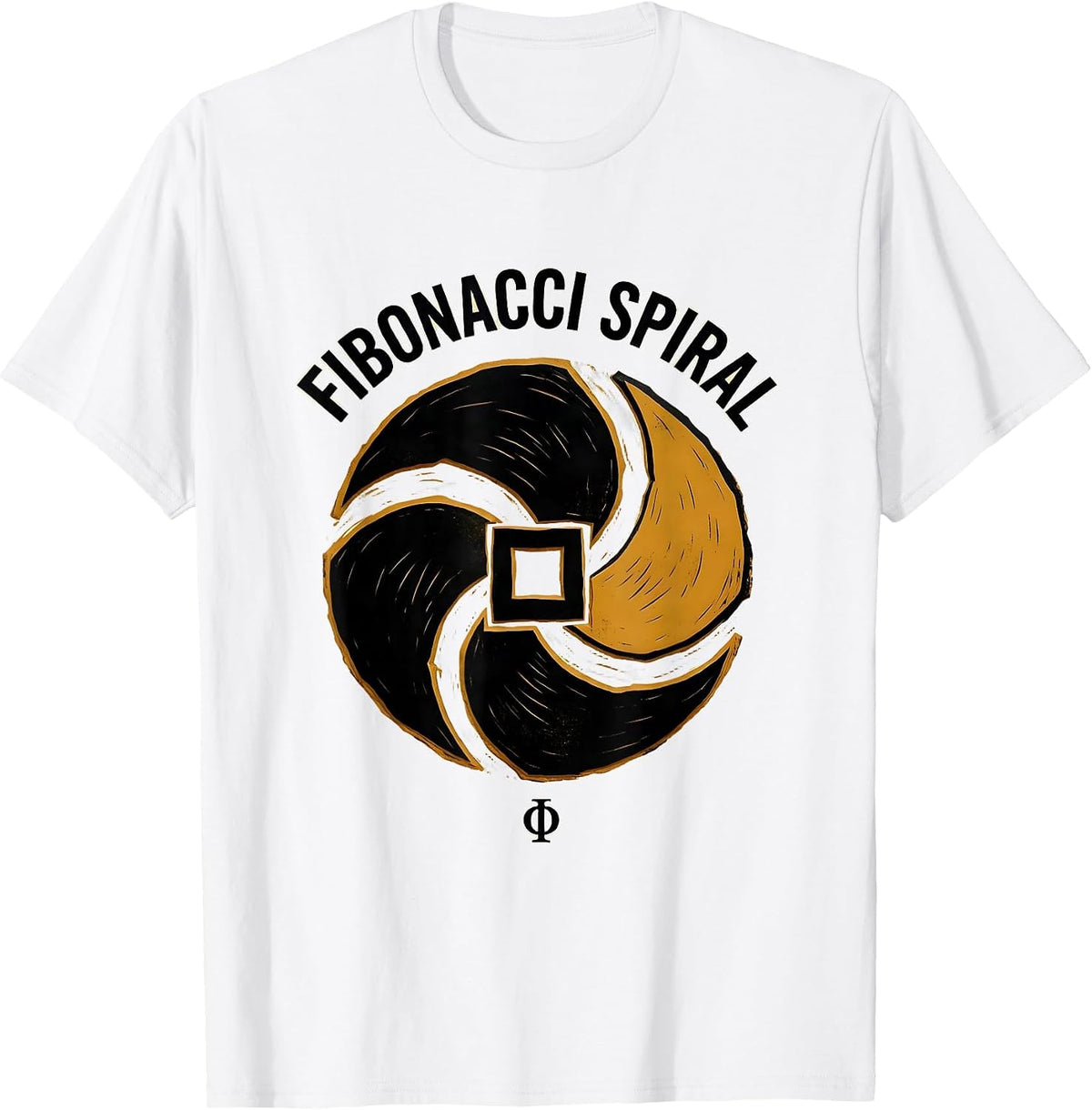 Men's Fibonacci Spiral Φ Sacred Geometry Math Enthusiast Gift T-Shirt - White