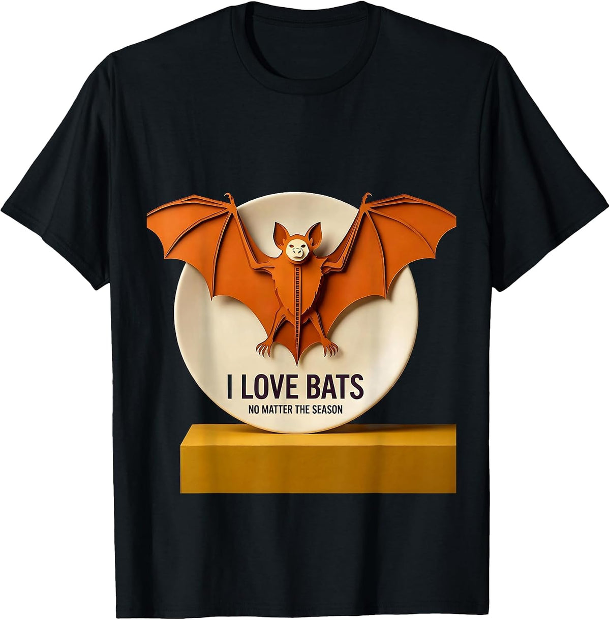 Men's I Love Bats No Matter The Season Vintage Bat Lover Halloween T-Shirt - Black