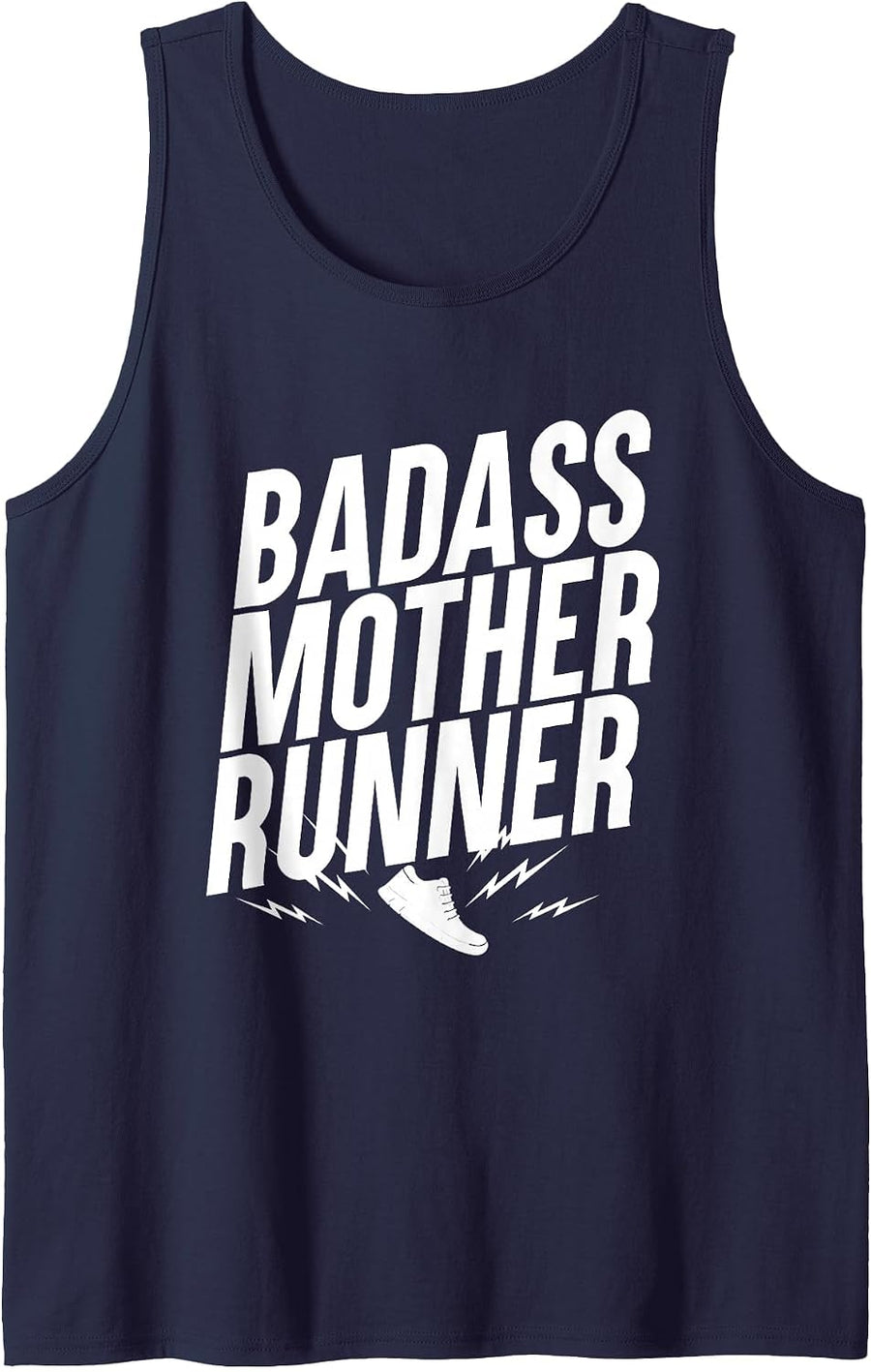 Badass Mother Runner, Mothers who Love to Run Tank Top - Navy Blue