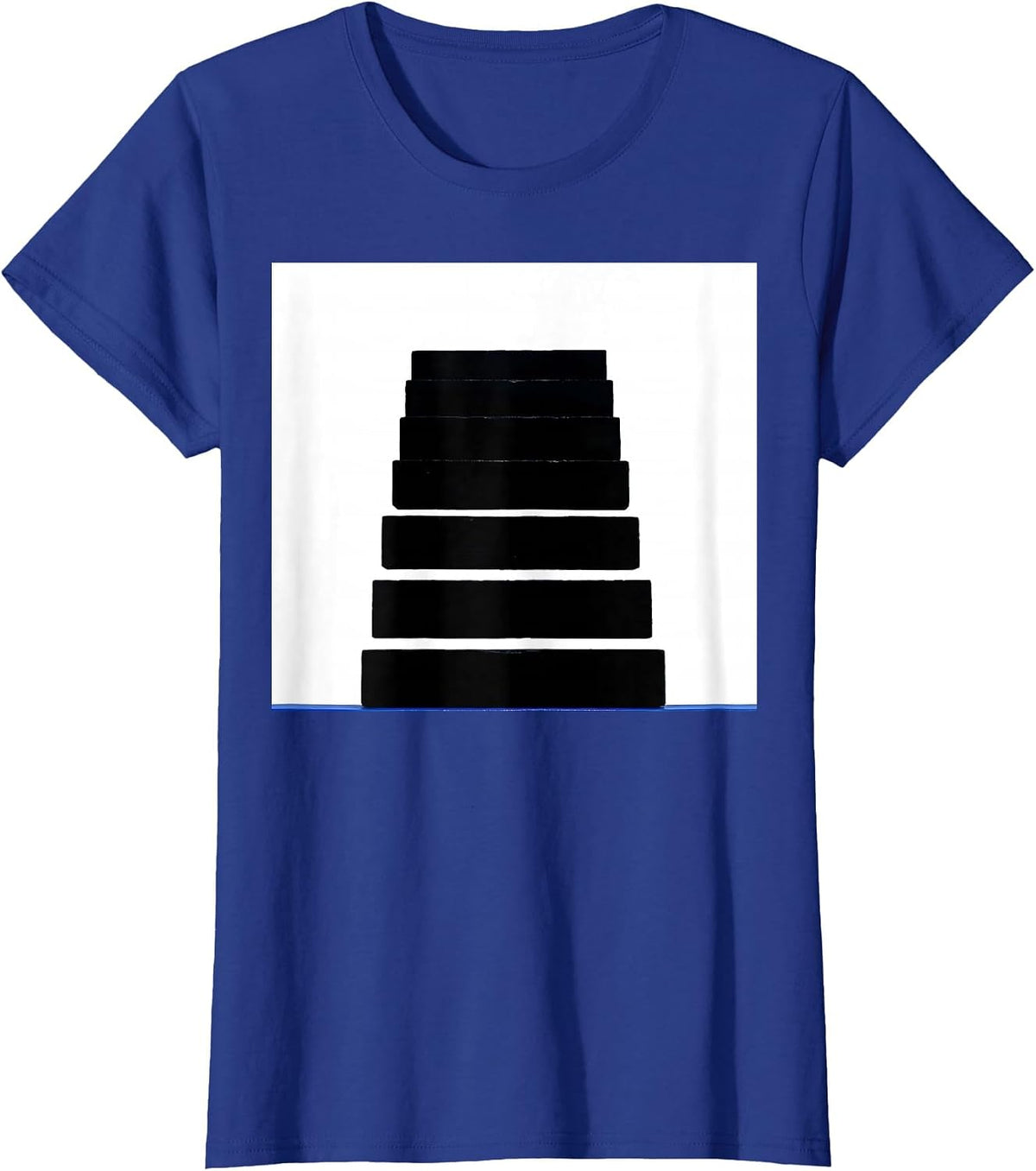 Women's Countdown Ladder Brutalist Graphic Thin Blue Line Police T-Shirt - Royal Blue