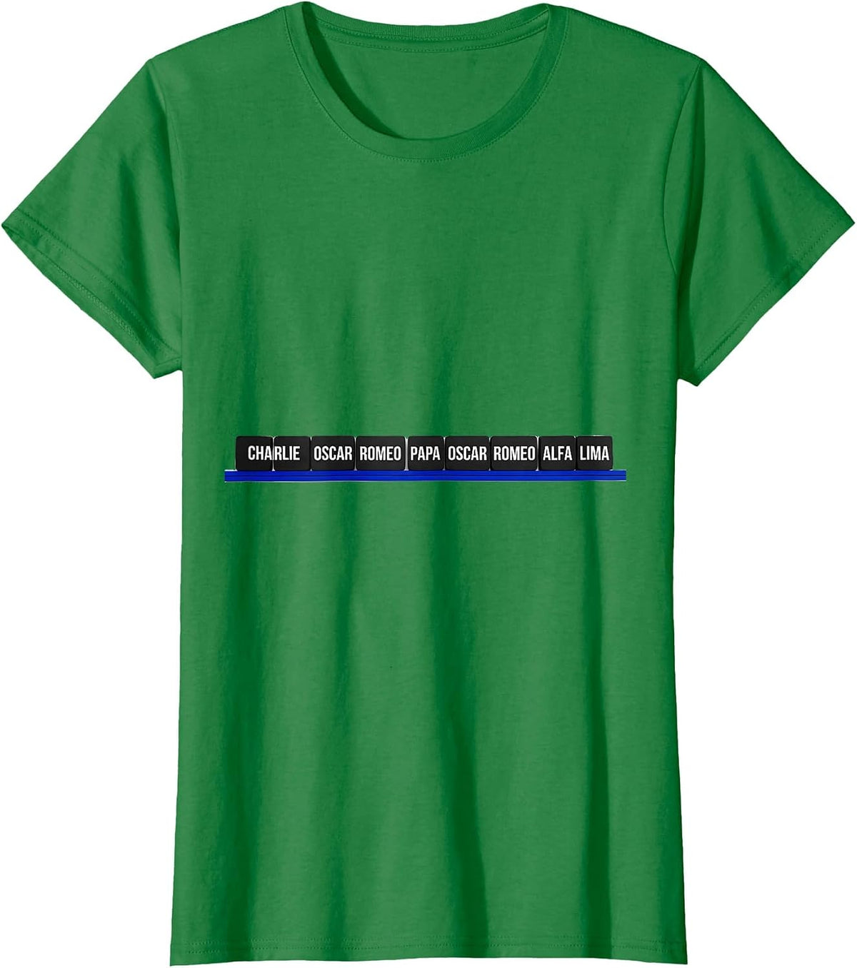 Charlie Oscar Romeo Papa Oscar Romeo Alfa Lima Police T-Shirt - Kelly Green