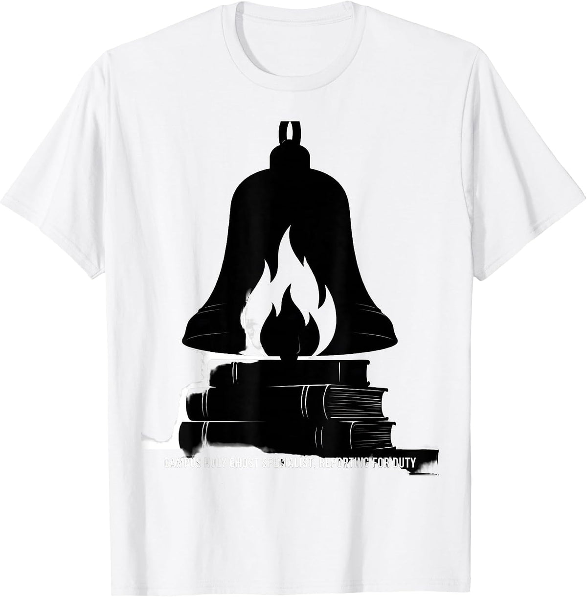 Men's Campus Holy Ghost Specialist, Reporting For Duty Spooky T-Shirt - White