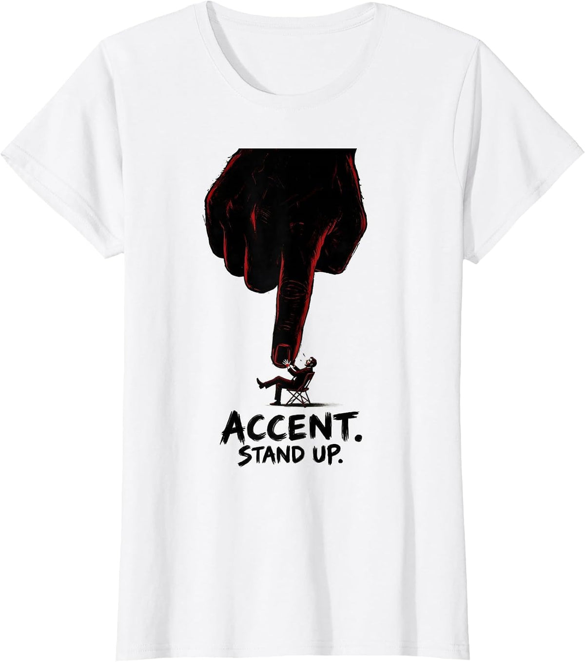 Women's Accent Stand Up Funny Musician Band Member Music Teacher T-Shirt - White
