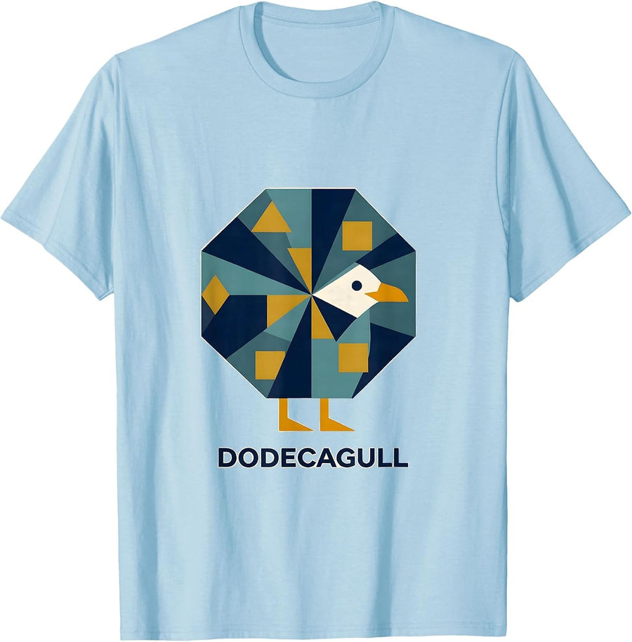 Men's Dodecagull Quilt Block Patchwork Math Teacher Pun Humor T-Shirt - Baby Blue