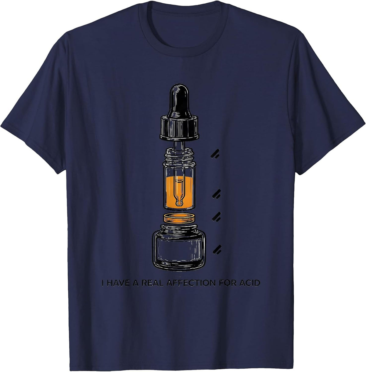 Men's I Have A Real Affection For Acid Funny Esthetician Skincare T-Shirt - Navy Blue