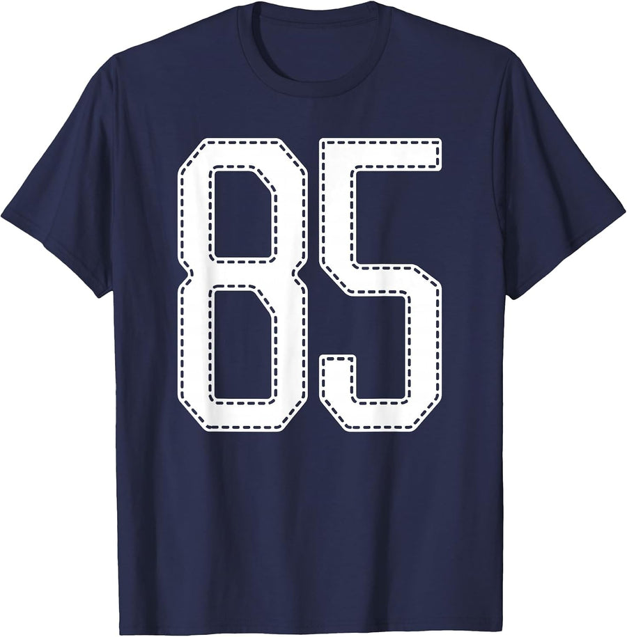 Official Team League #85 Jersey Number 85 Sports Jersey T-Shirt - Navy Blue