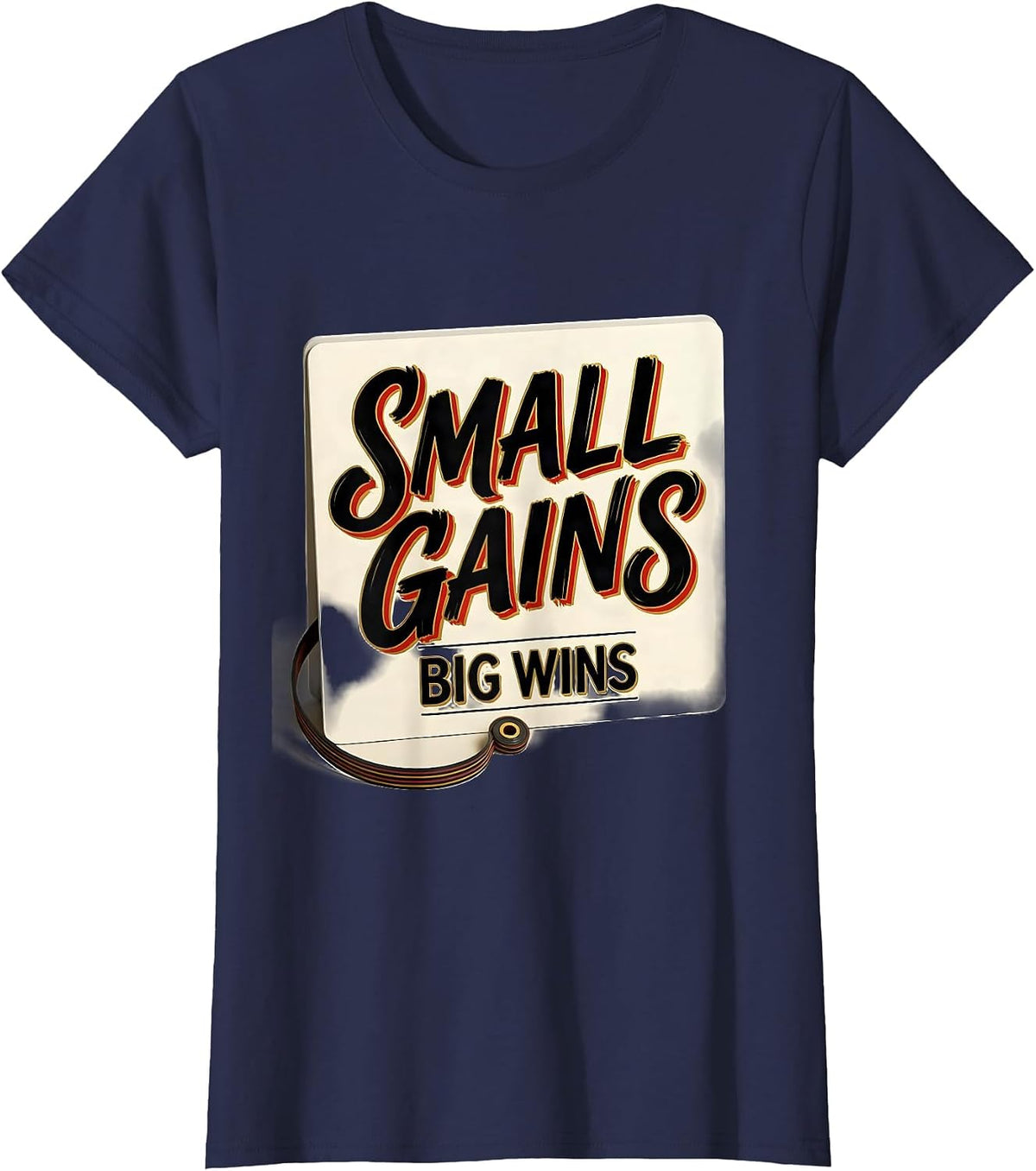 Women's Small Gains, Big Wins Occupational Therapy Physical Therapy T-Shirt - Navy Blue