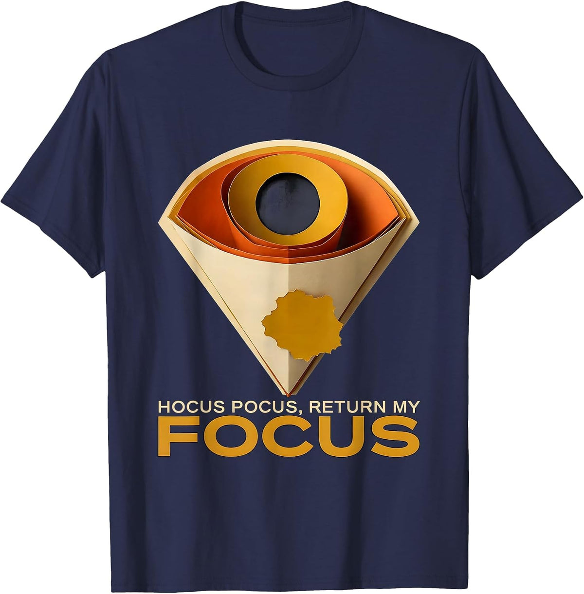 Men's Hocus Pocus Return My Focus Funny Halloween Teacher Coffee T-Shirt - Navy Blue