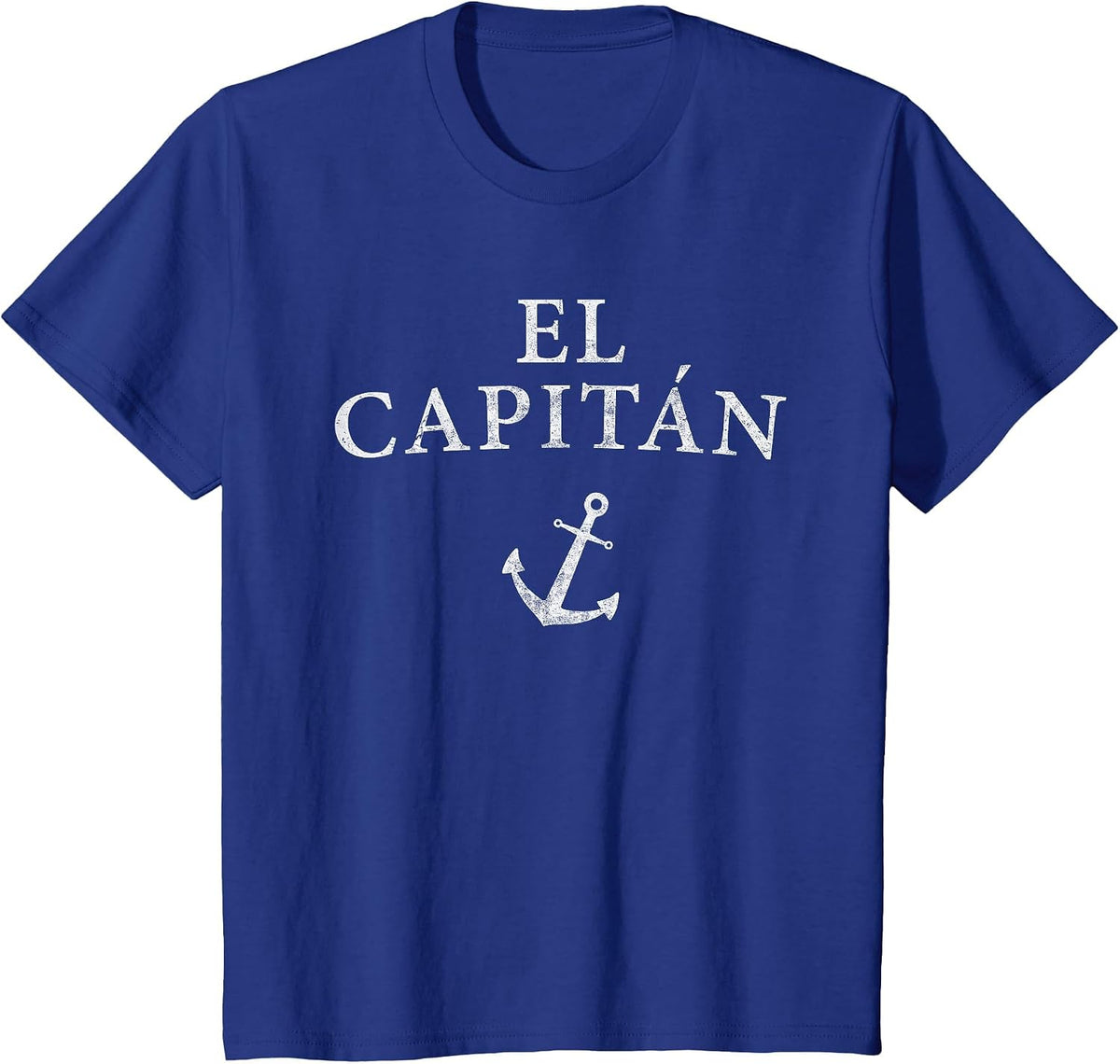 El Capitan Captain Anchor Boat Sail Sailing T-Shirt - Royal Blue