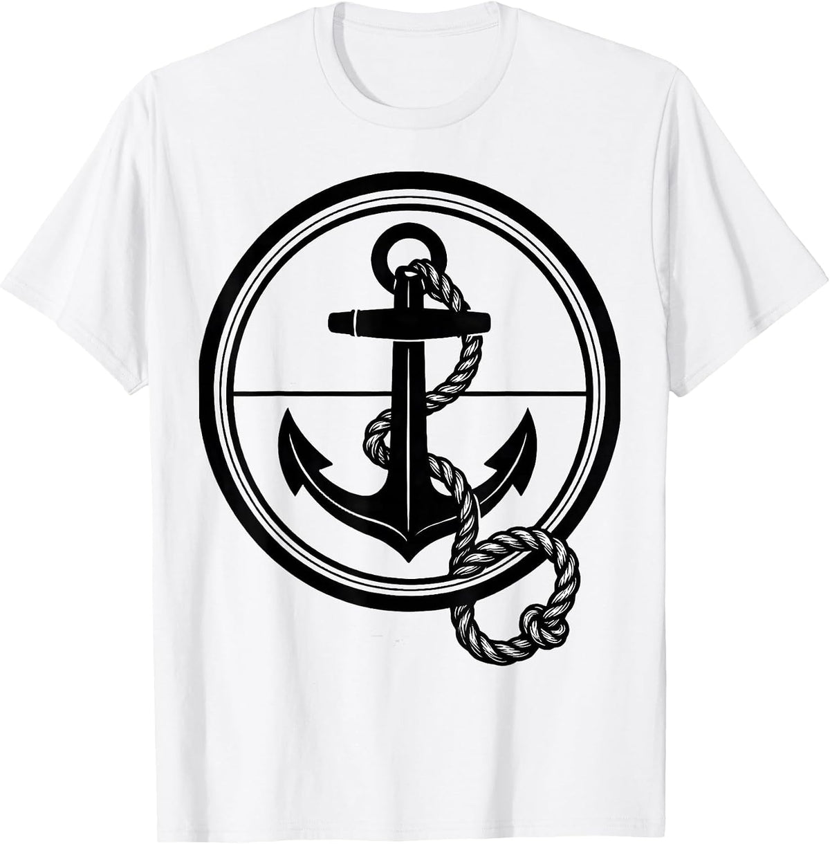 Men's Nautical Anchor Insignia Sarcastic Captain Humor Gift T-Shirt - White