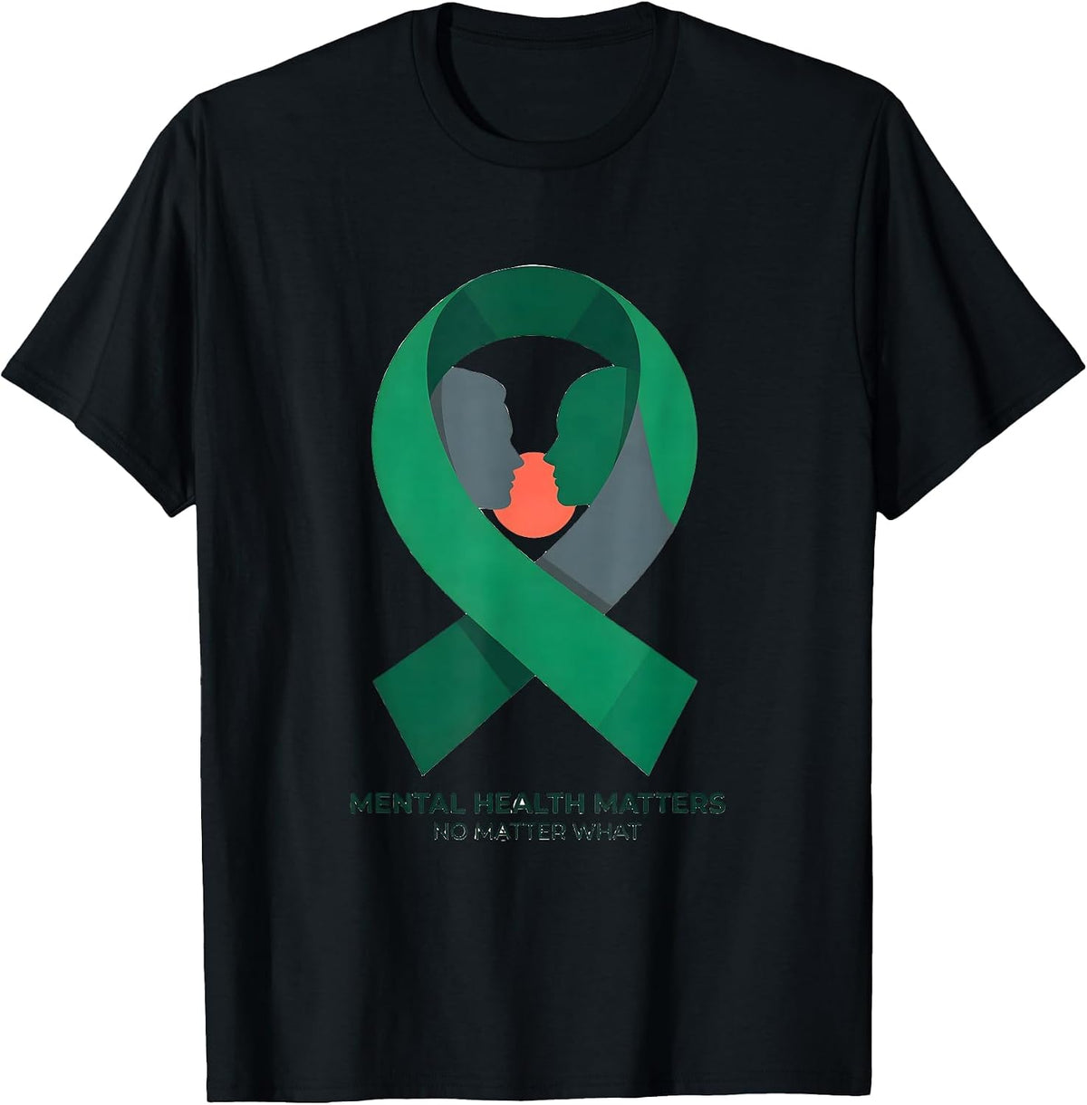 Men's Mental Health Matters No Matter What Awareness Support Squad T-Shirt - Black