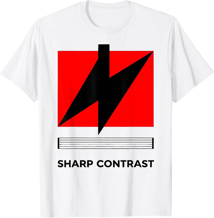 Men's Sharp Contrast Geometric Music Lover Humor Funny Gift T-Shirt - White