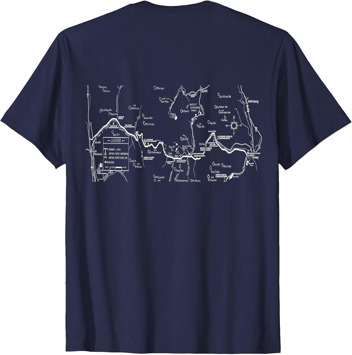 Camp the Kancamagus T-Shirt - size chart
