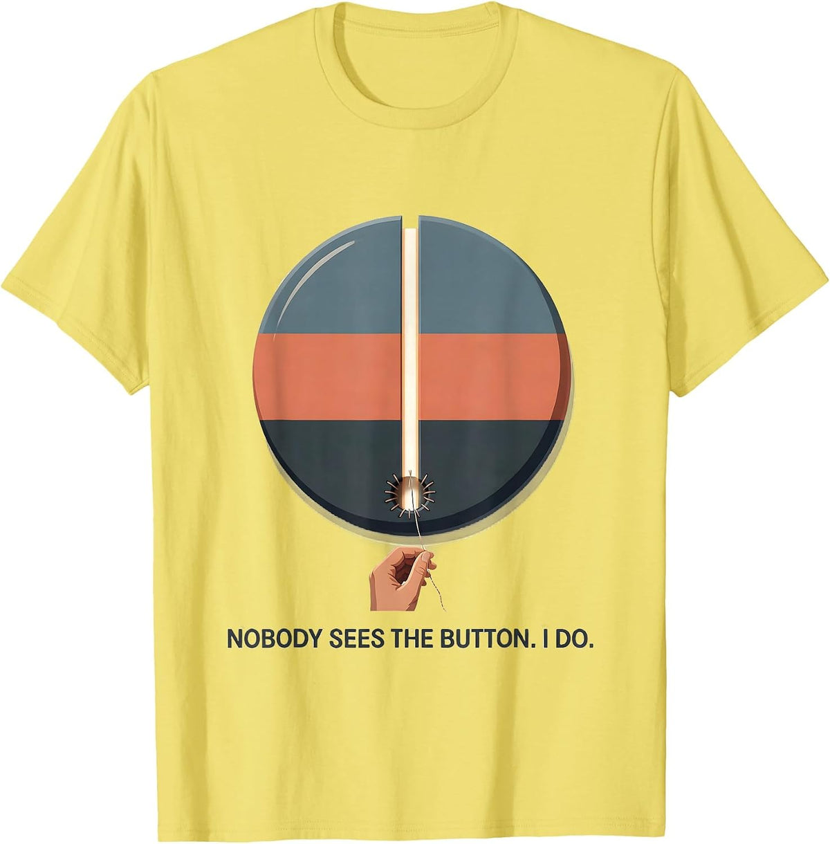 Men's Nobody Sees The Button I Do Occupational Therapy Humor T-Shirt - Lemon Yellow
