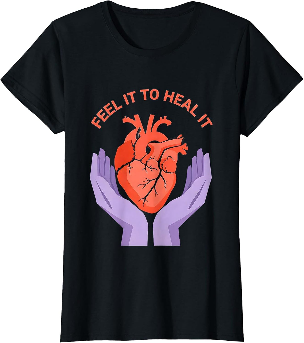 Feel It To Heal It Mental Health Matters Design T-Shirt - Black