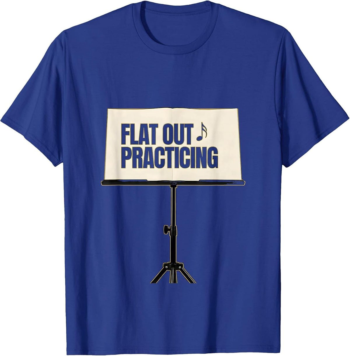 Flat Out Practicing Minimalist Musician Gift Music Lover T-Shirt - Royal Blue