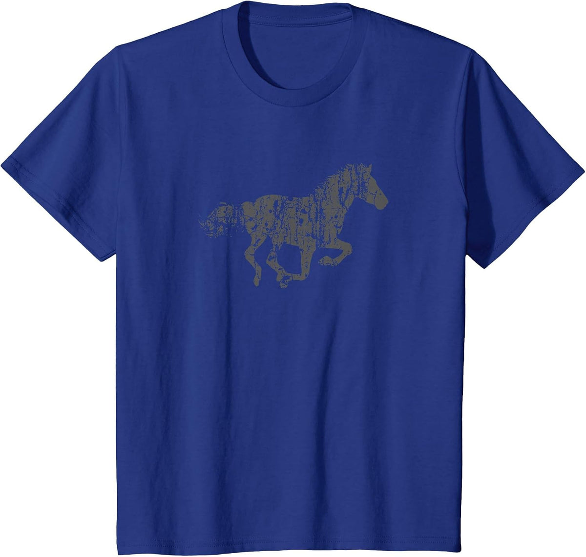 Horse Vintage Design Distressed Horse Print T-Shirt - Royal Blue