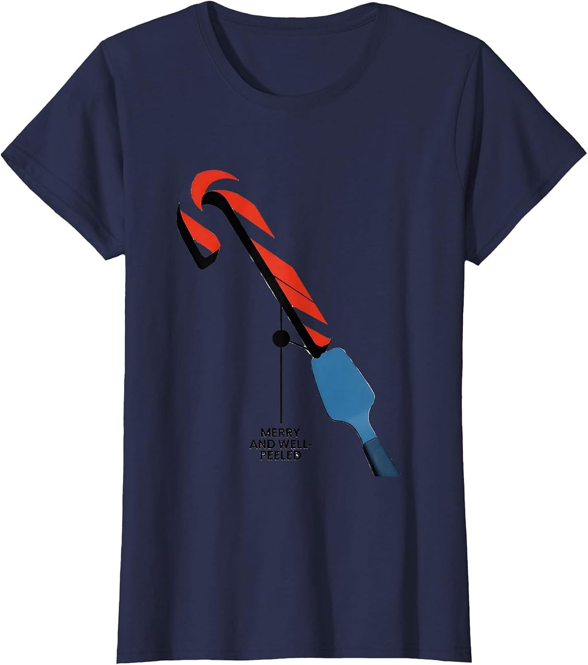 Women's Merry And Well-Peeled Bauhaus Modernist Esthetician T-Shirt - Navy Blue